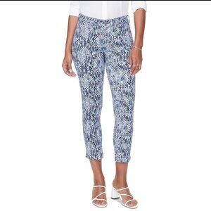 NYDJ Sheri‎ Slim Lift Tuck Snake Skin Print Jean Pants Women 18 Summer Vacation